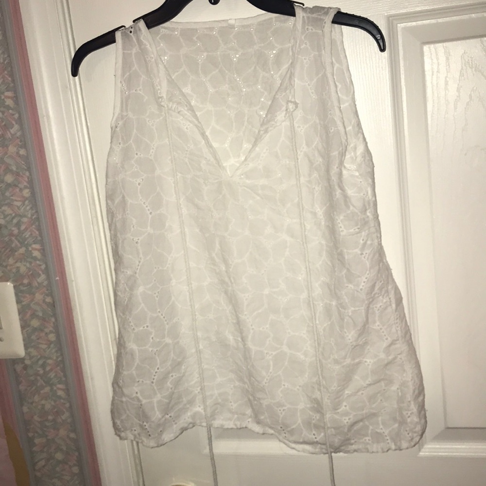 Eyelet white blouse